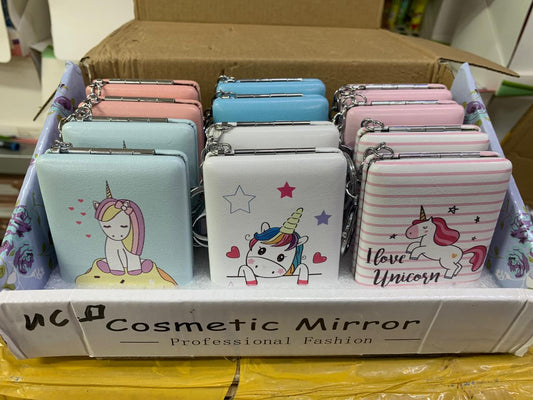 Unicorn square pocket mirror pack of 12 ( eff price 68 rs )