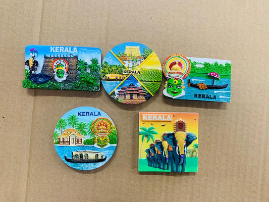 kerela tourism fridge magnet mix design pack of 10 ( eff price 36 )