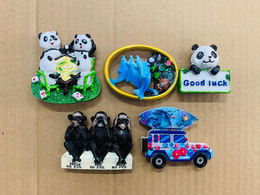 Panda / car mix design fridge magnet pack of 10 ( eff price 38 )