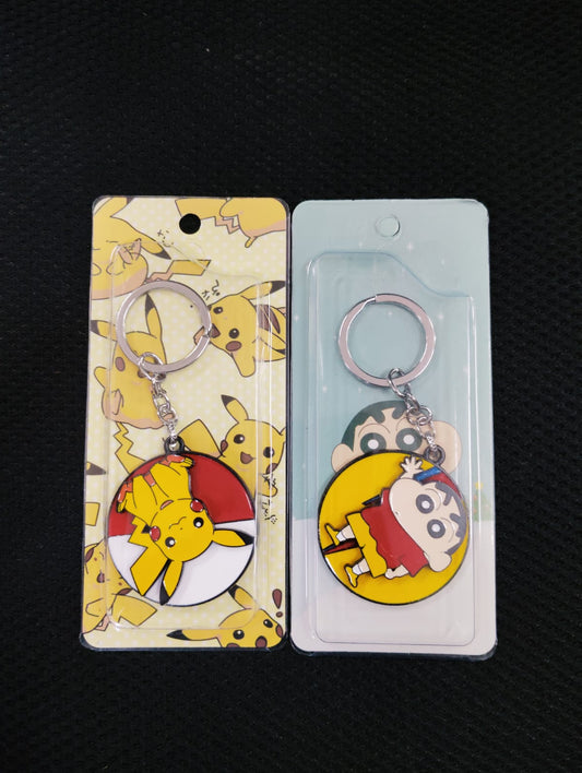 Shinchan / pikachu rotating keychains pack  of 6 ( eff price - 48 )