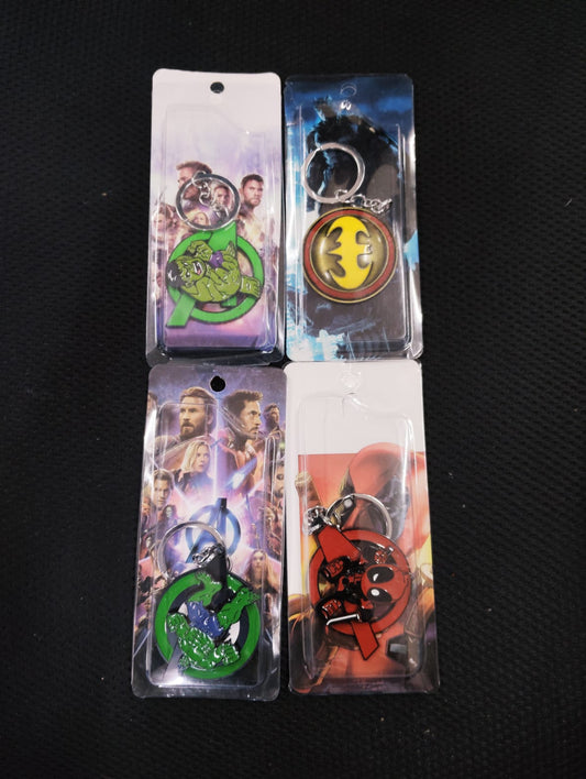 Pack of 6 Super hero mix rotating keychain ( eff price 48 )