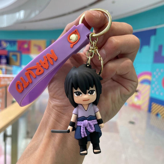 Sasuke with knife rubber keychain