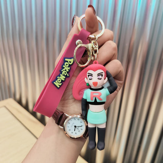 pokimon girl mix design rubber  keychain