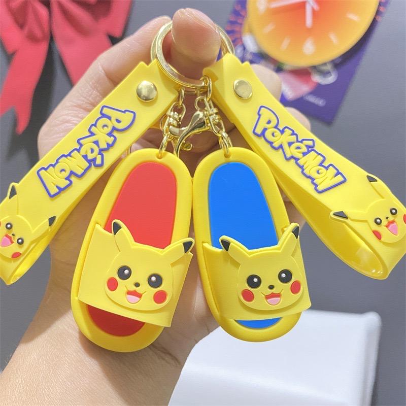 Pekachu slippers rubber keychain