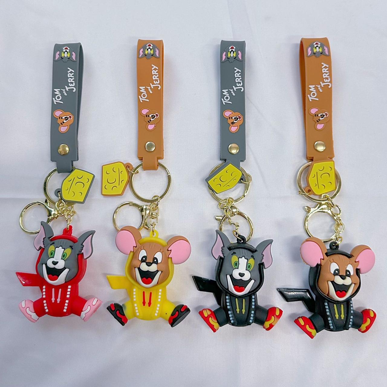 Tom jerry in new dress rubber keychain