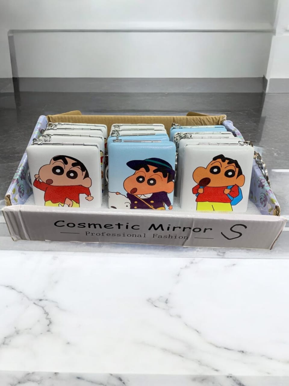 Shinchan Normal pocket mirror Pack of 12 ( eff price - 68 )