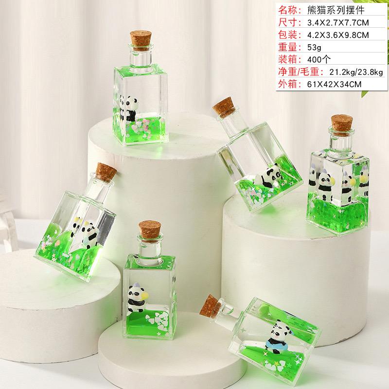 Mini Panda glitter bottle showpiece Pack of 3 ( eff price 70 )