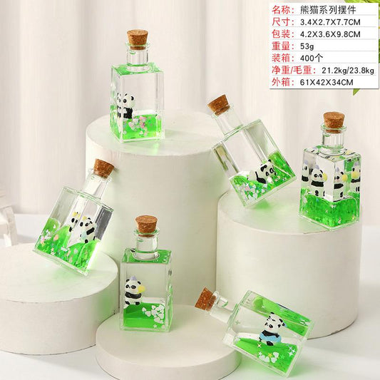 Mini Panda glitter bottle showpiece Pack of 3 ( eff price 70 )