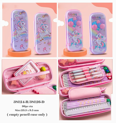 Unicorn heavy quality pencil pouch in blister pack