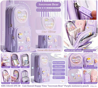 Happy time bear pencil pouch