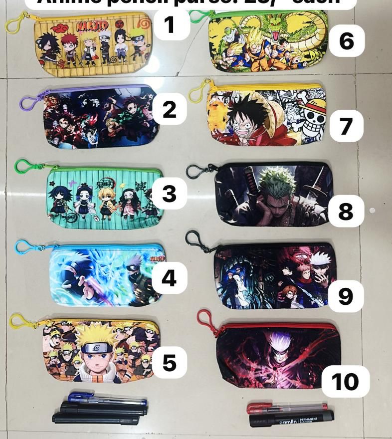 Mix anime design pencil pouch pack of 12 hot selling