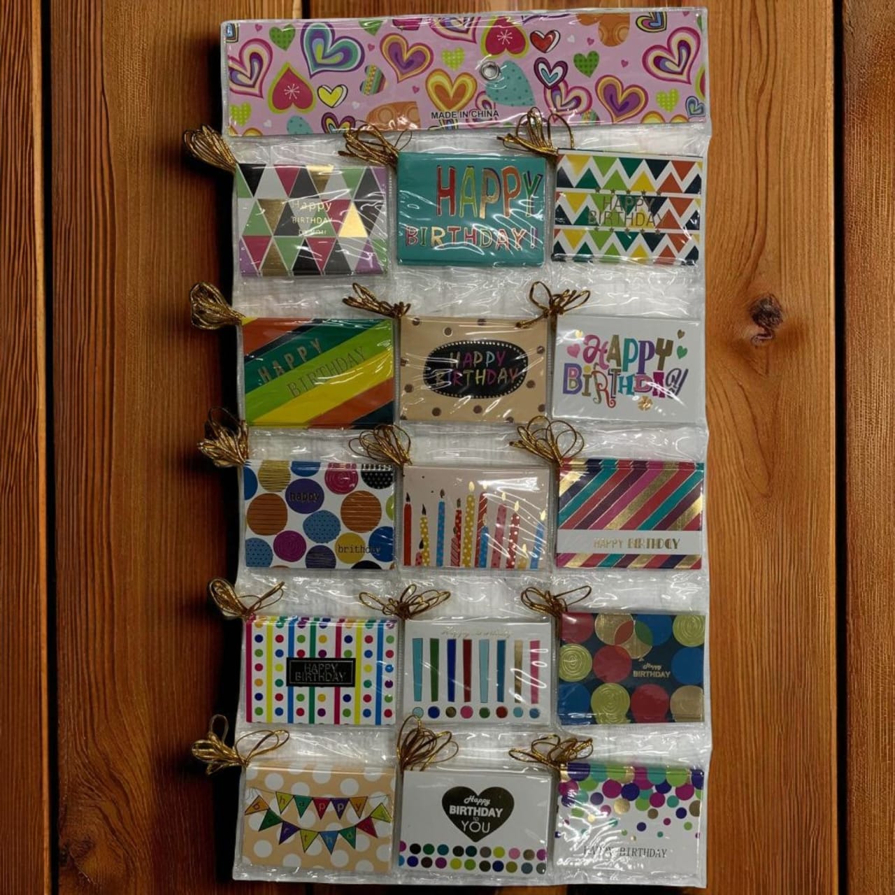 happy birthday mini greeting / name tags hanger pack of 120