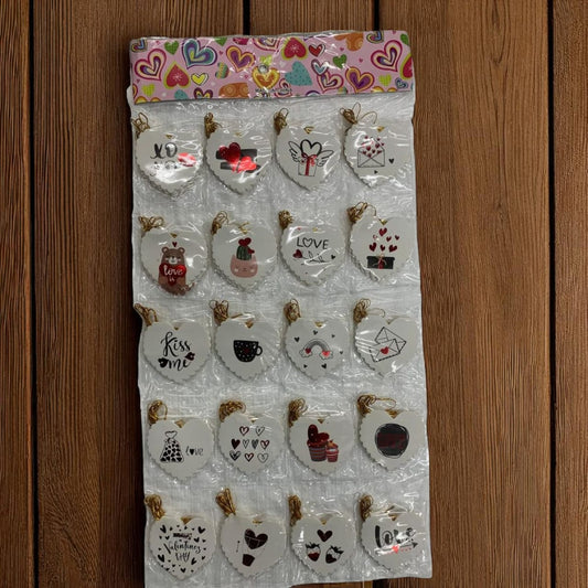 white heart shape Mini name tags hanger pack of 120pc