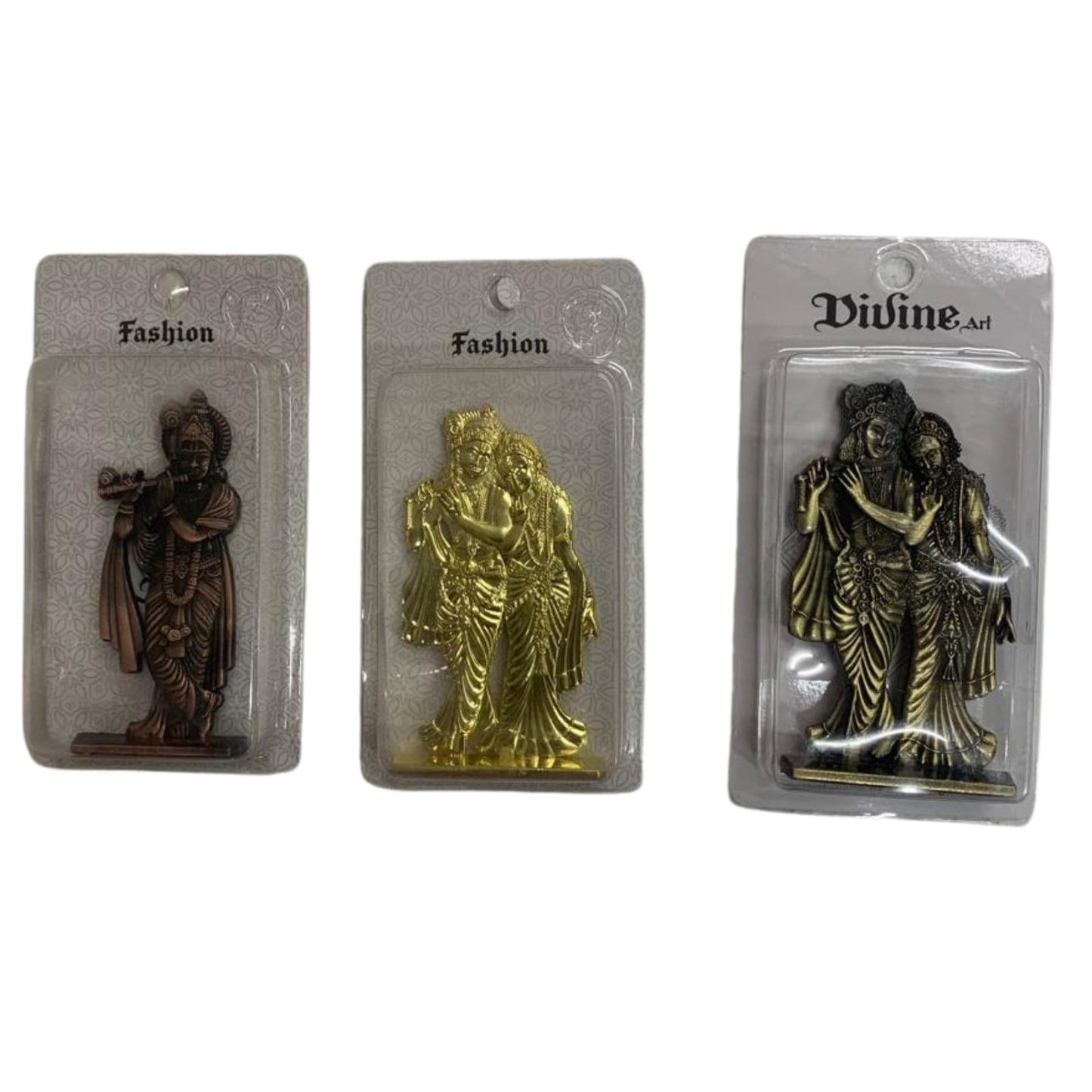 Medium size metal Radha-krishnaji statue for car dashboard