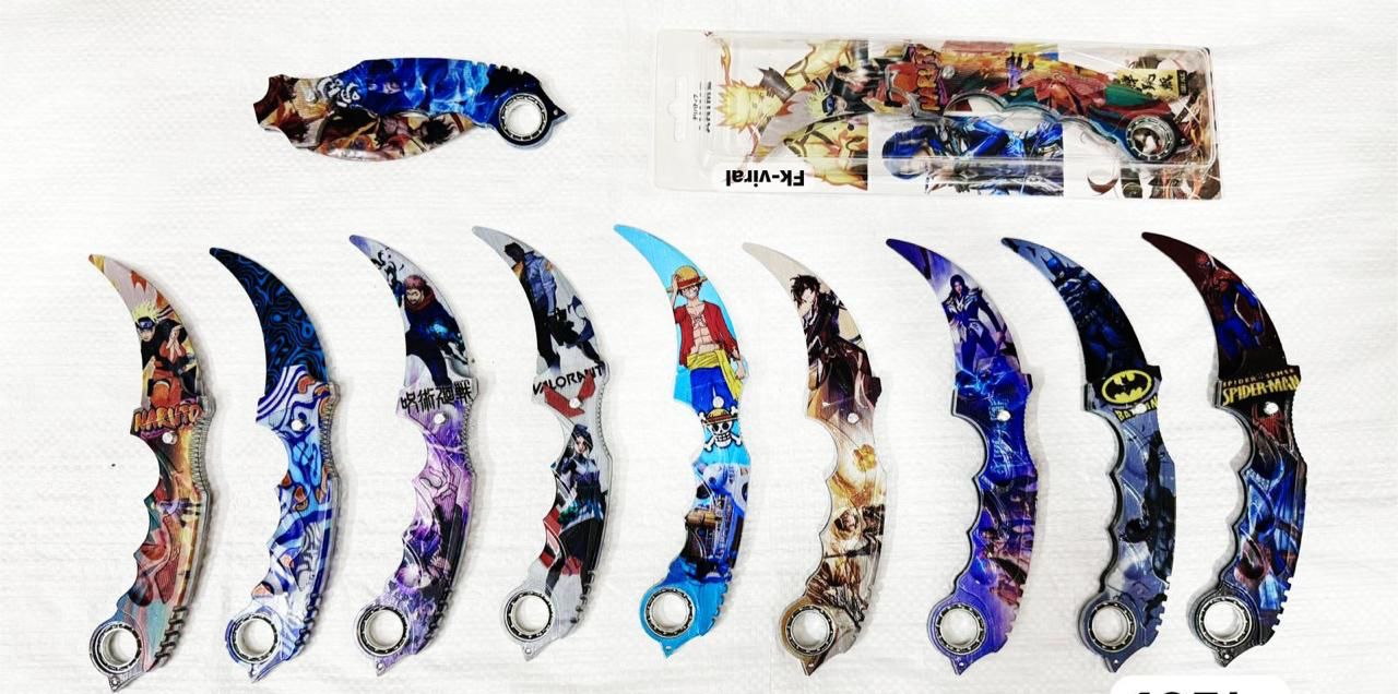 Animie mix design colour foldable knife pack of 6 (net price -125)