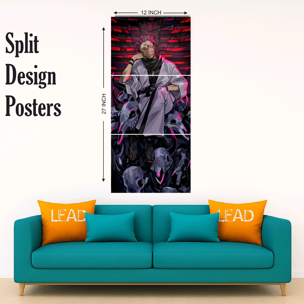 Jujutsu design trendy split poster Pack of 2 (Net price - 40)