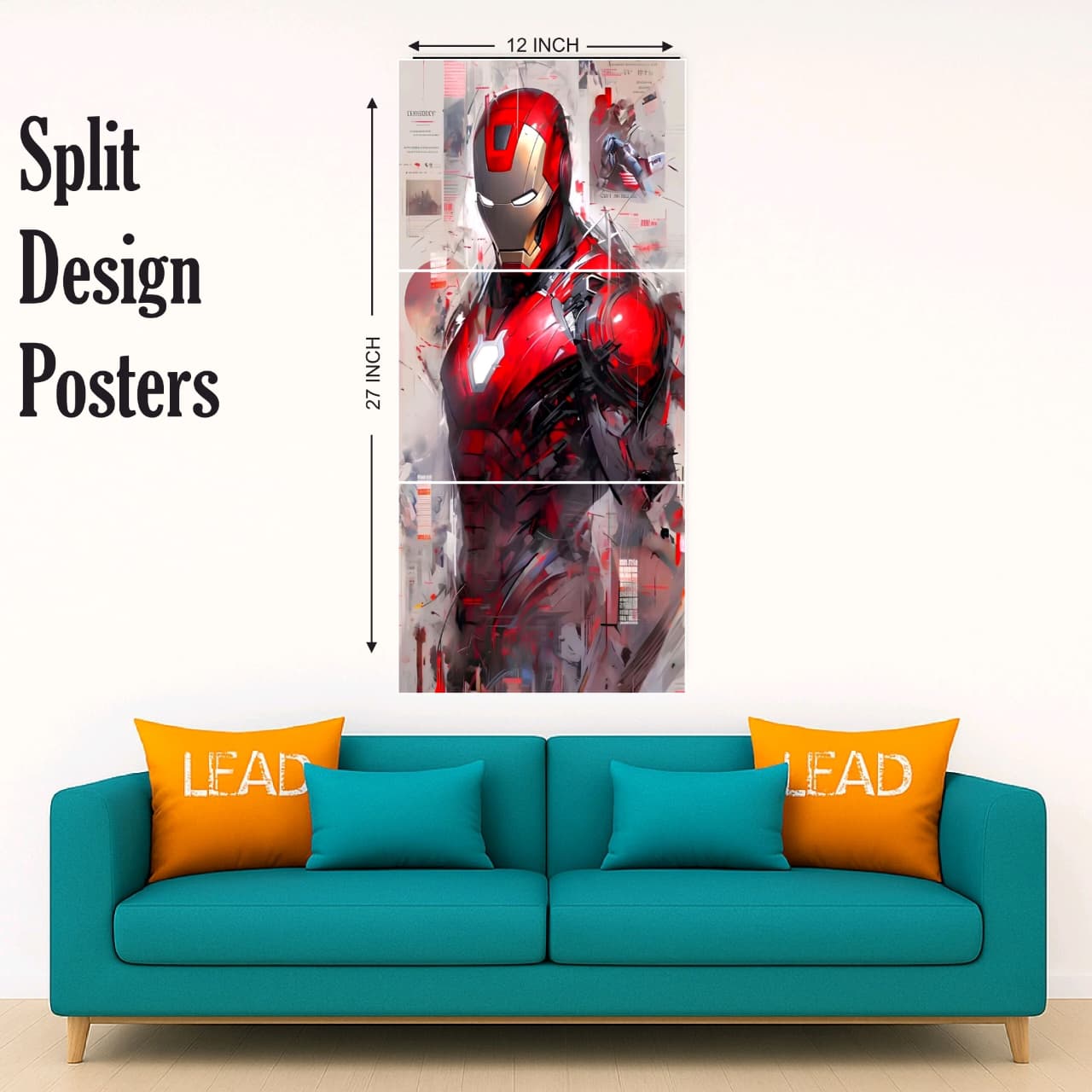 ion man design trendy split poster Pack of 3 (Net price - 40)