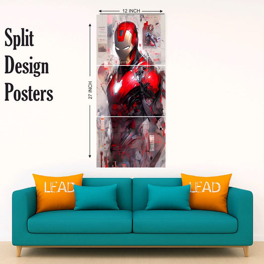 ion man design trendy split poster Pack of 3 (Net price - 40)