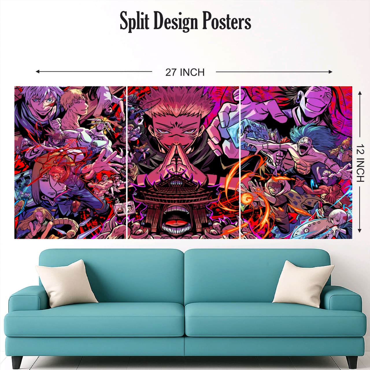 Jujutsu kaisen slpit design mix posters Pack of 3 ( Net price -40 )