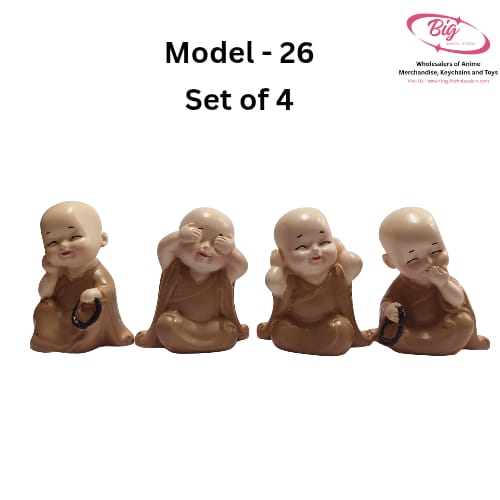 Budha g Shining brown monks set of 4 ( MODEL 26 )