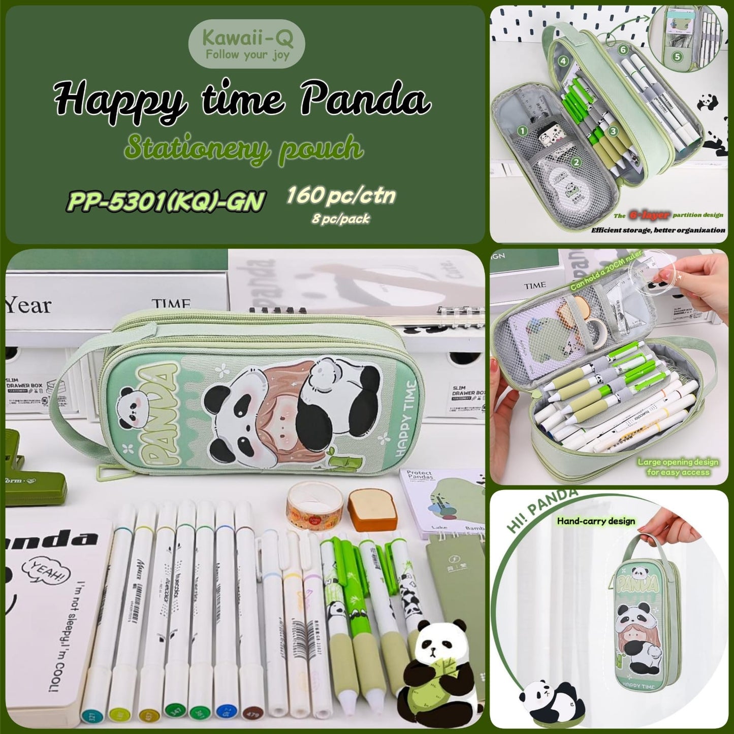 happy time panda big size pencil kit