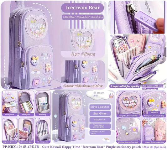 Cute happy time pencil pouch ( Heavy quality )