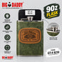 Jim beam Green Leather   Hip flask  9oz Code- GT4