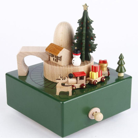 Green Moving Train Christmas Showpiece Music Box 🎥 (check Video)