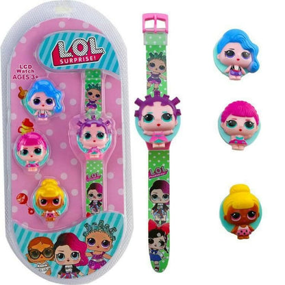 6 pcs - frozen / lol mix Watch with three top dial design  NET PRICE 99