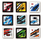 Mix car & bike 3ddiecast model wall frame ( Merc / lambo ) Size 35x35cm
