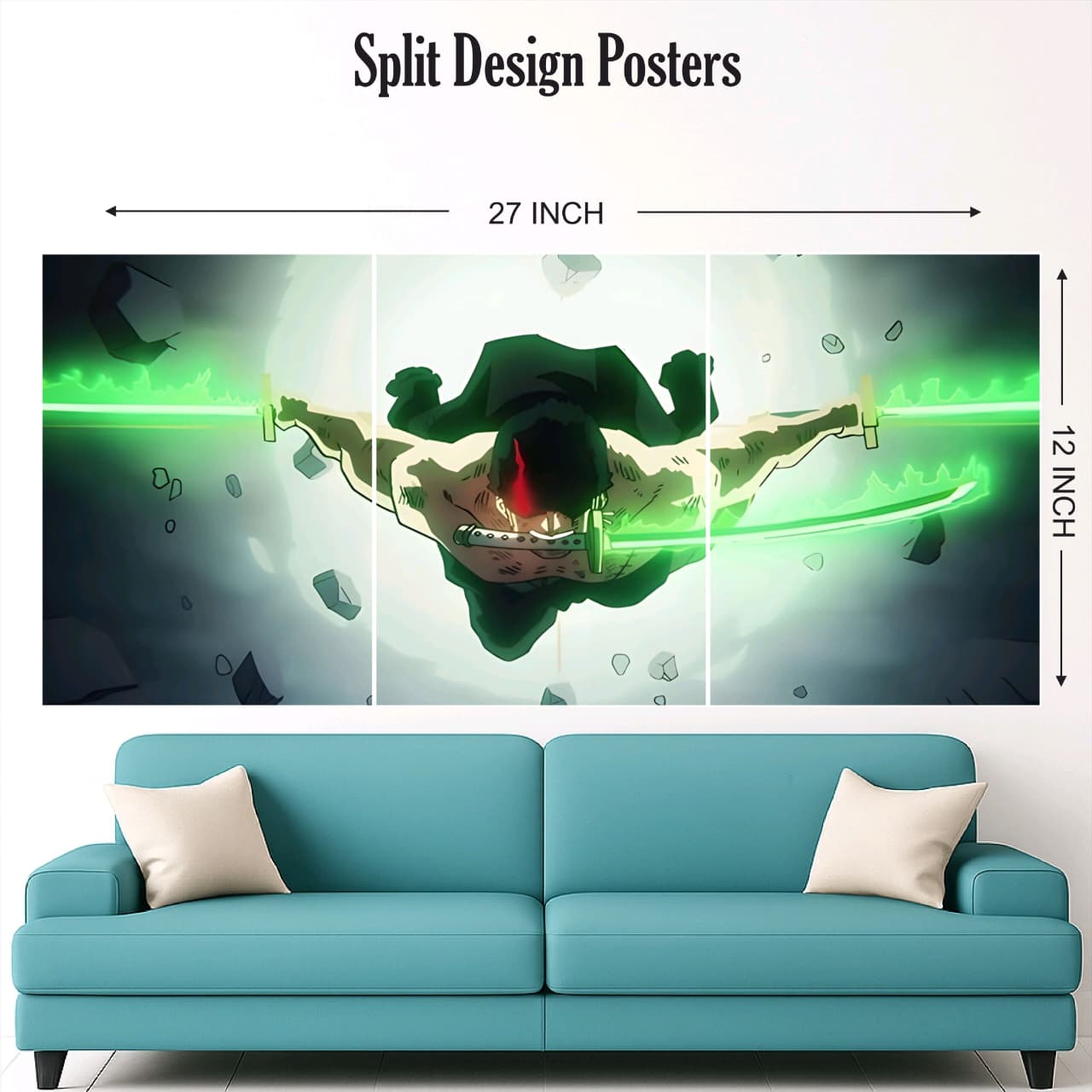 One piece zoro mix design split poster pack of 3 (Net price -40)