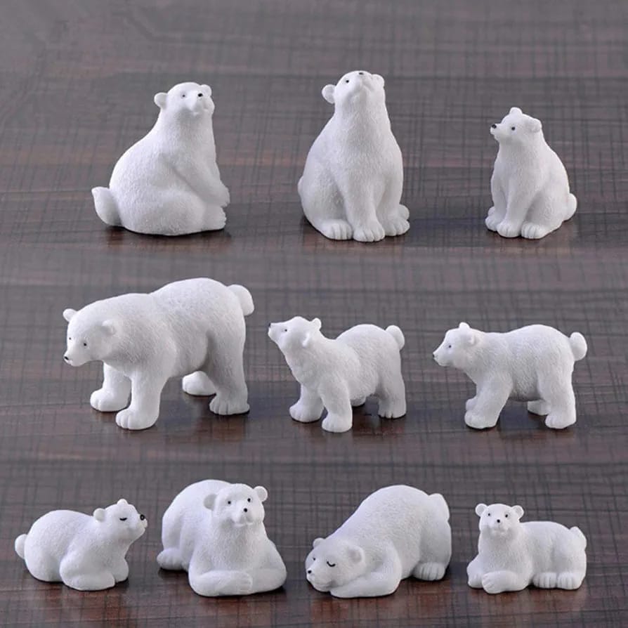 Mini cute polarbear set of 10