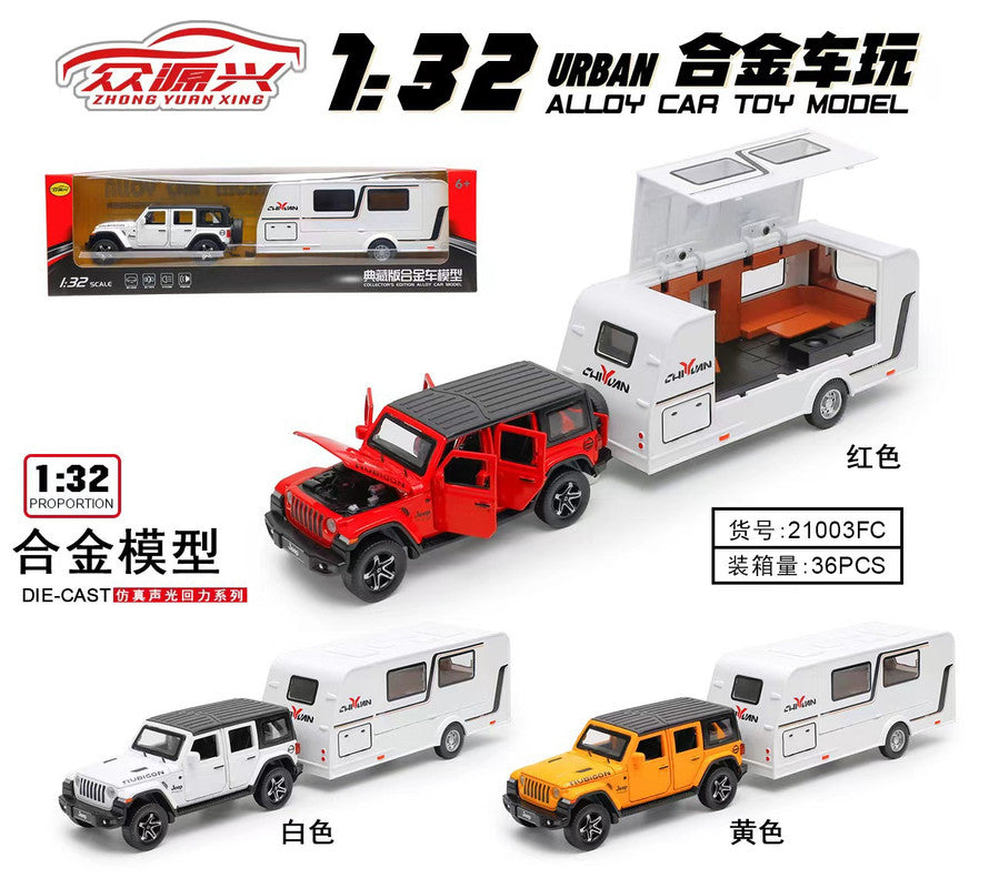 1:32 Wrangler + RV white + yellow + red