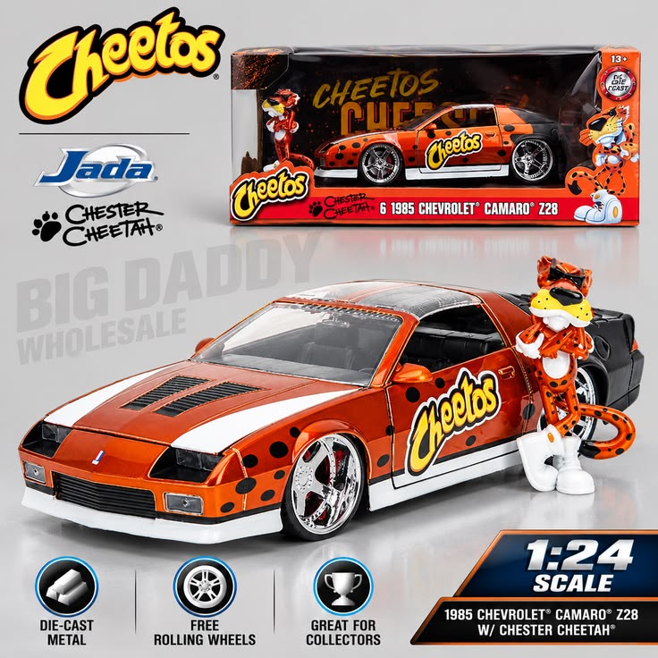 Jada Toys Cheetos 1985 Chevrolet Camaro Z28 1:24 Die-Cast Car