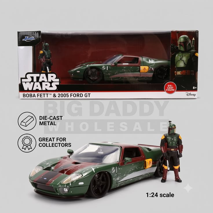 Jada Toys Star Wars 2005 Ford GT Boba Fett 1:24 Die-Cast Car