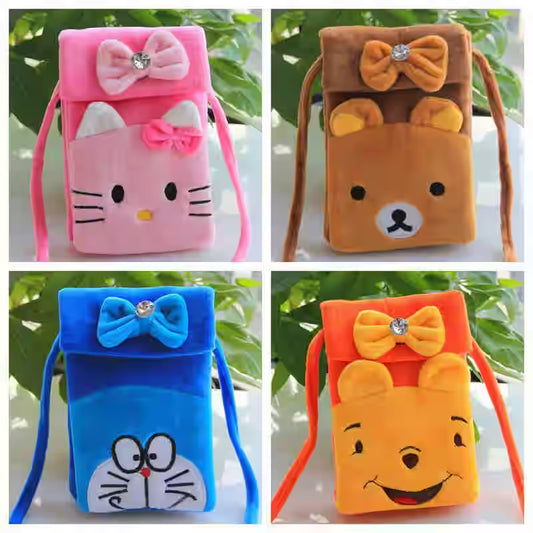 Mix design cute character sling pouch pack of 6  (Net price - 60)