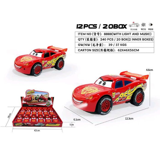 12 pcs- 13 cm big Pxl Car with light and music, Net price 190 rs