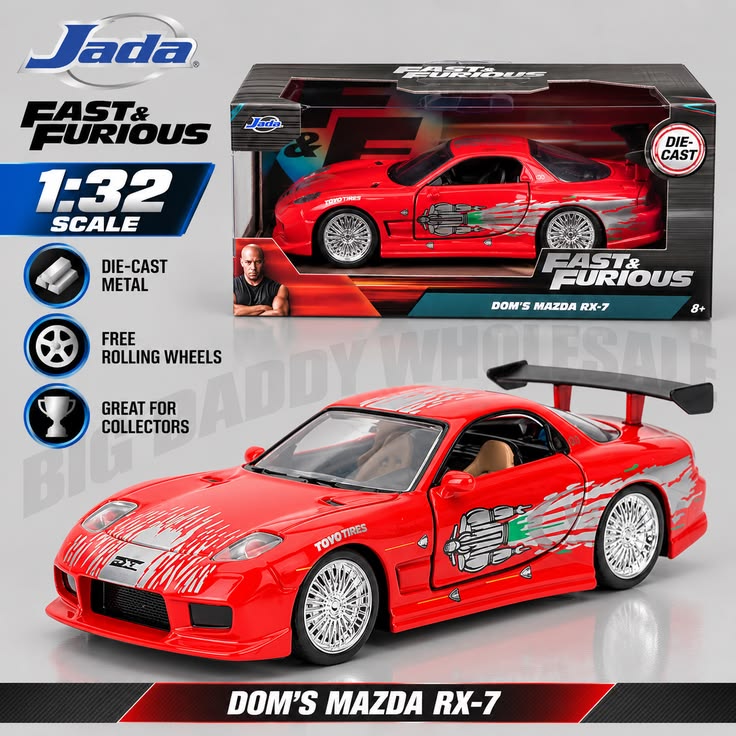 Jada Toys Fast & Furious 1993 Mazda RX-7 FD3S 1:32 Die-Cast Car