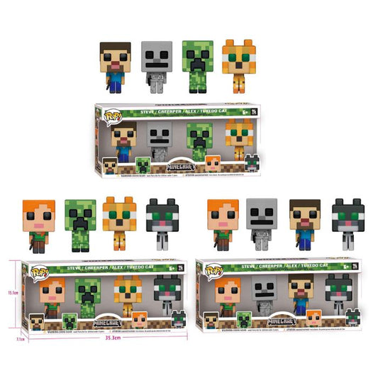 4pcs in 1 box - Mine craft pop set
