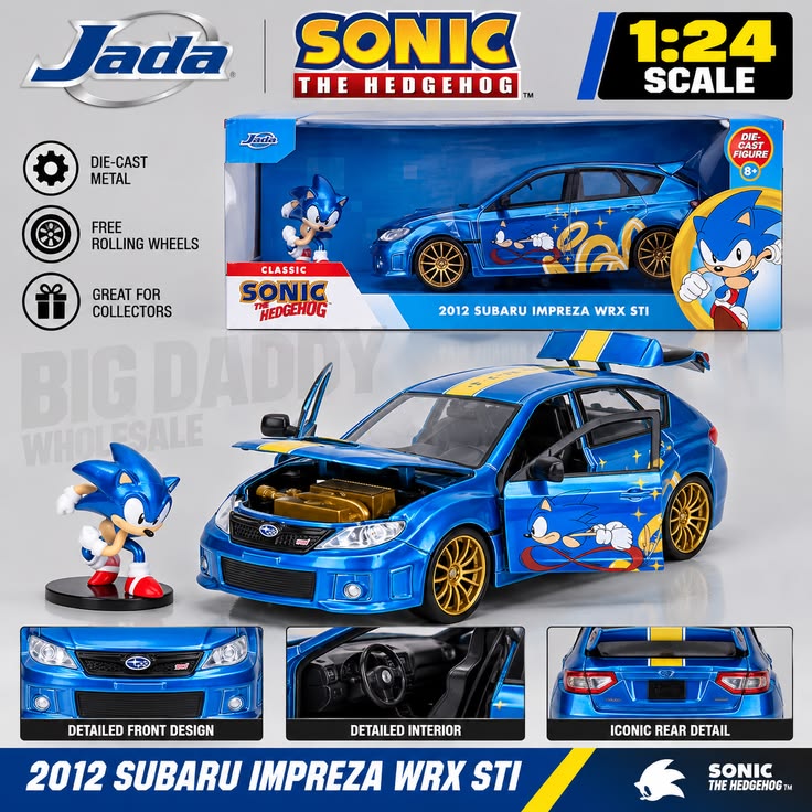 Jada Toys Sonic 2012 Subaru Impreza WRX STI 1:24 Die-Cast Car