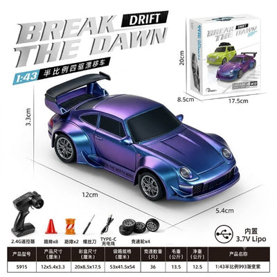 1:43 Drift RC racing Porsch 993 – Gradient Purple