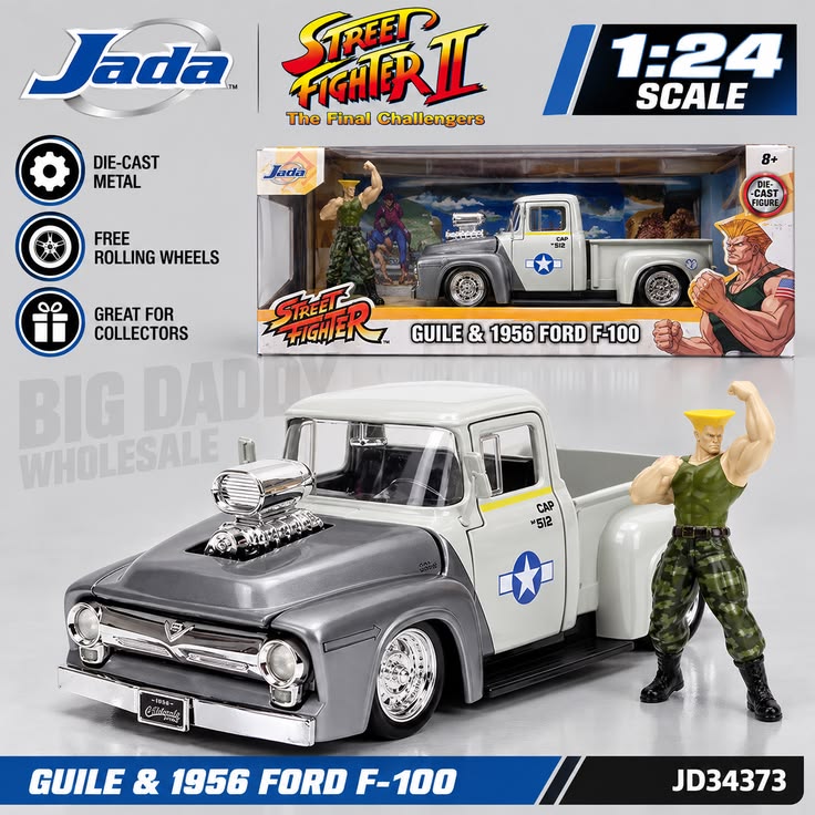 Jada Toys Street Fighter 1956 Ford F100 Pickup 1:24 Die-Cast Car