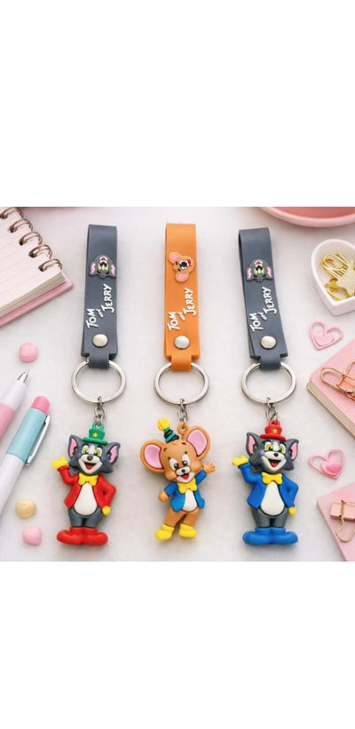 3pcs - New mix design Tom/jerry Rubber keychain (eff price 35)