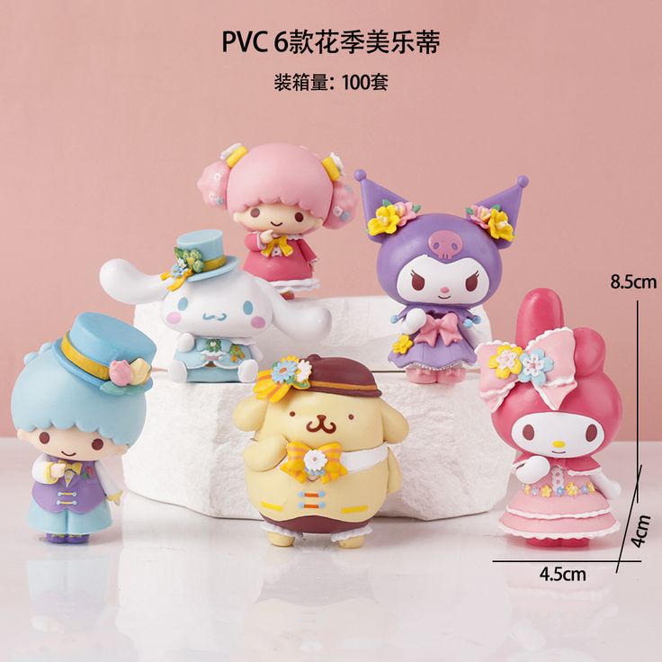 6 pc set PVC Kuromi Flower Season action figures