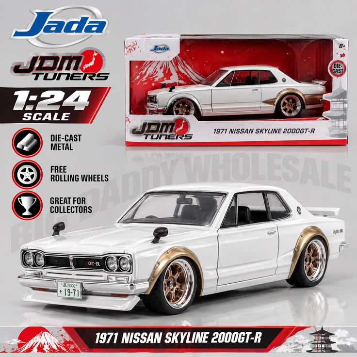 Jada Toys JDM 1971 Nissan Skyline 2000 GT-R 1:24 Die-Cast Car