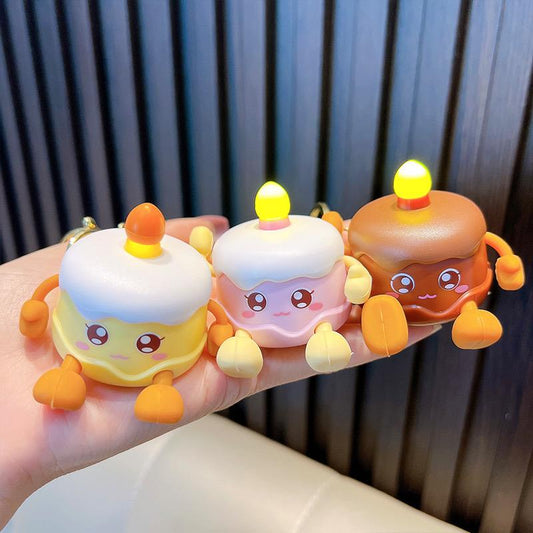 6pcs - birthday cake shape keychain with music (with hands & legs) ( eff price 75 )