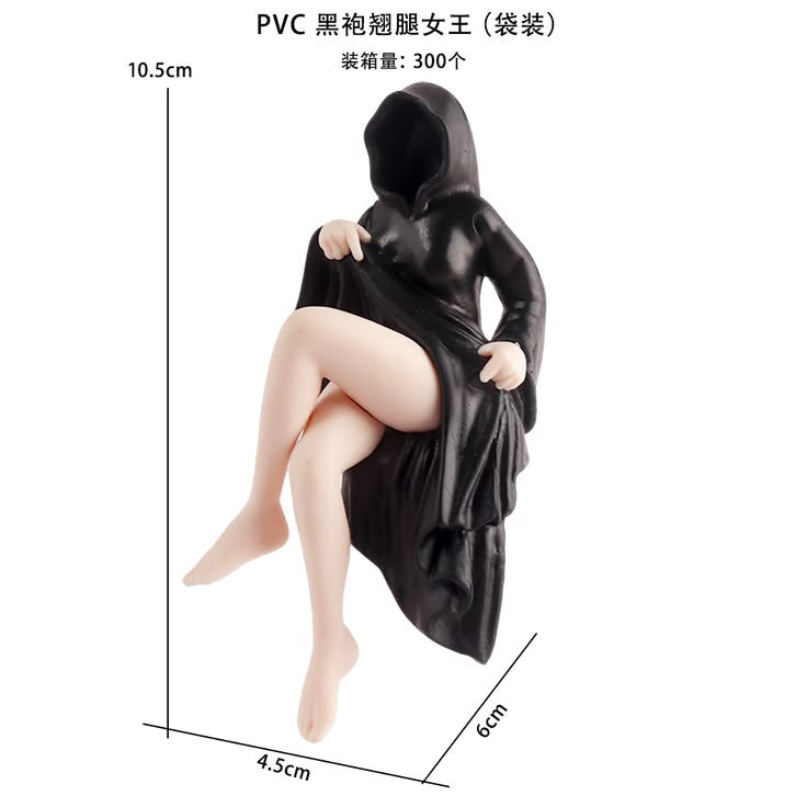 Mysterious Black Robe Queen croseed legs