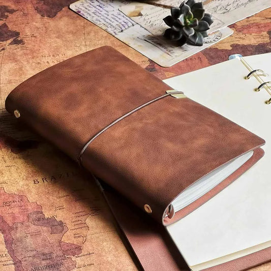 Brown cover Metal lock Diary 18 x 10cm