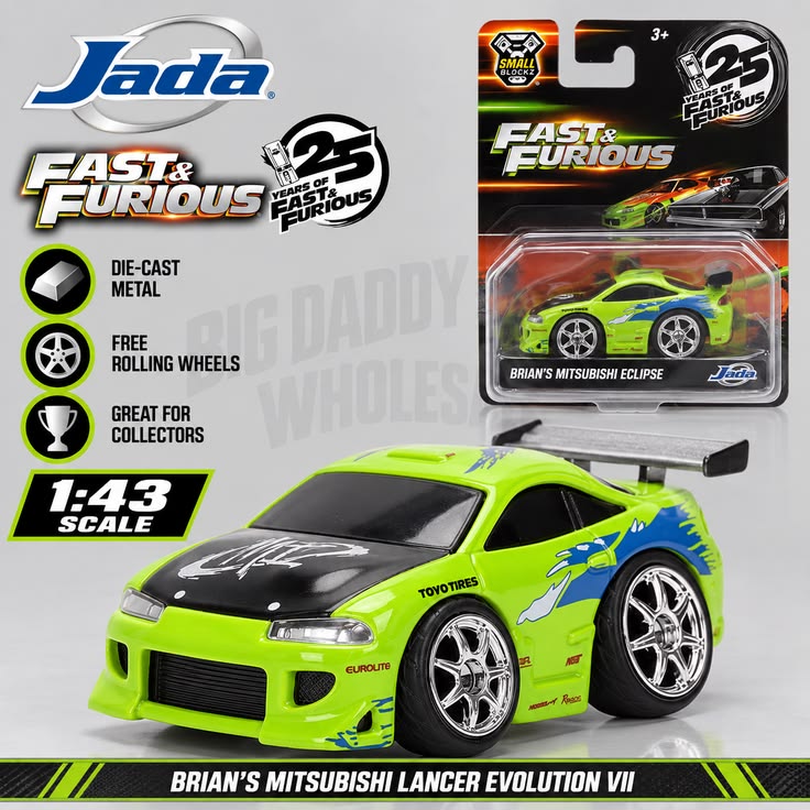 Jada Toys Fast & Furious Mitsubishi Eclipse Brian 1:43 Die-Cast Car