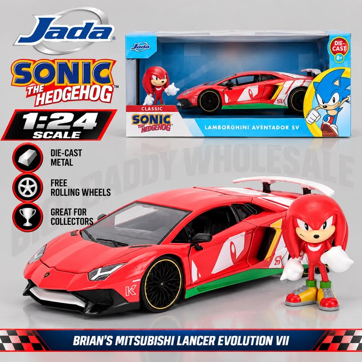 Jada Toys Sonic Lamborghini Aventador SV 1:24 Die-Cast Car